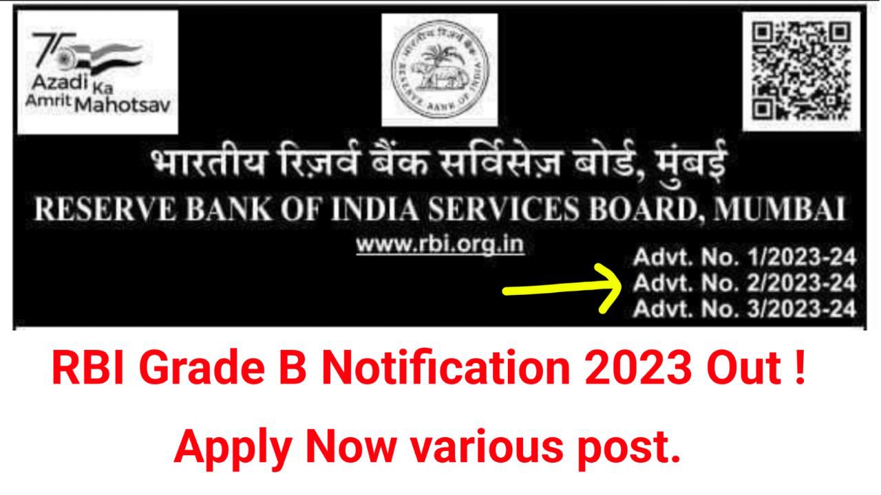 Rbi grade b notification 2023 pdf