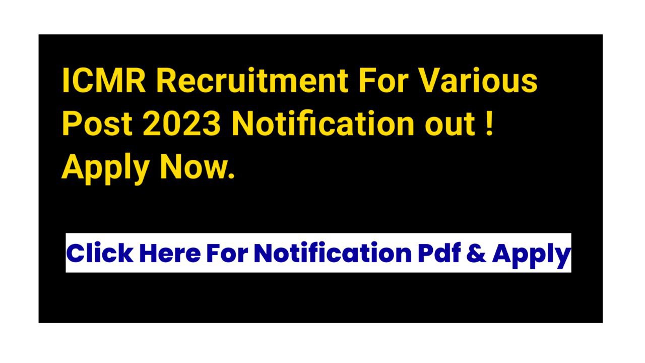 ICMR NIRT Recruitment 2023 syllabus