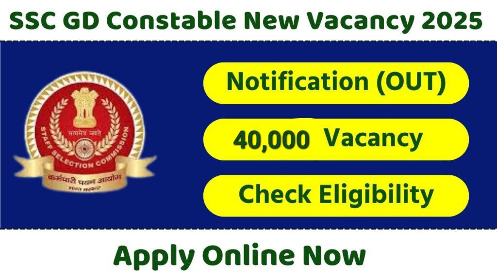 SSC GD Constable New Vacancy 2025 Check Eligibility , Selection